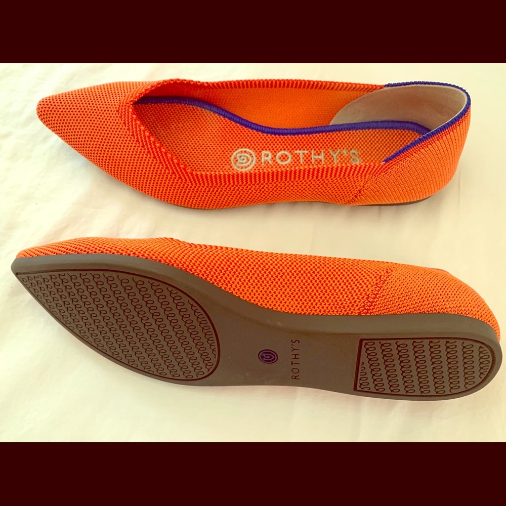 Rothy’s Orange Pointed Toe Flats